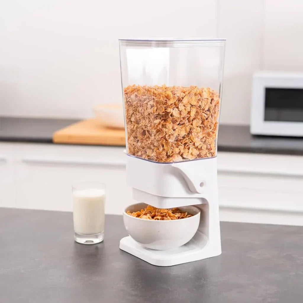 Dispensador de cereales blanco | Almacenamiento de alimentos secos
