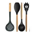 Set de 4 utensilios de silicona y madera | Cocina