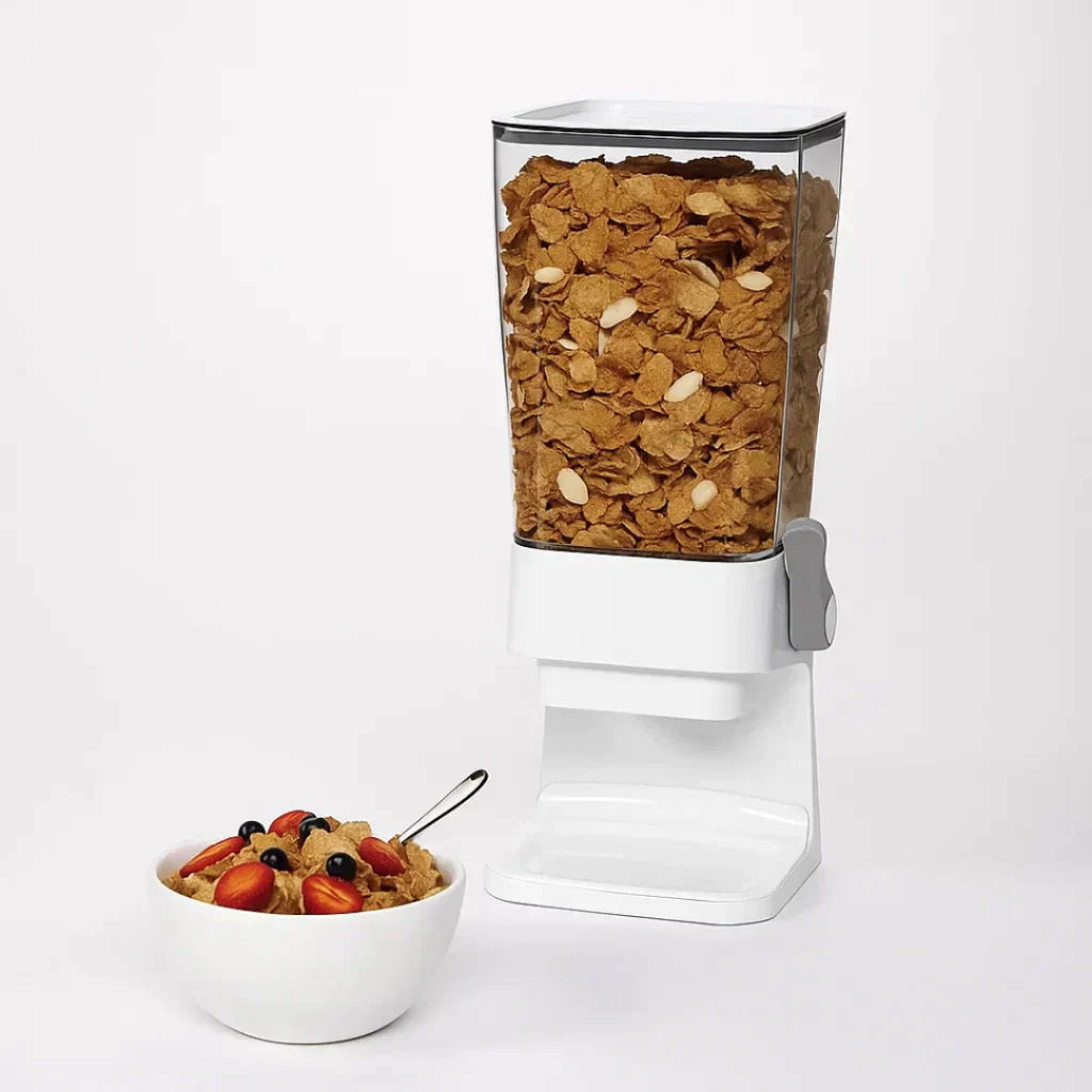Dispensador de cereales blanco | Almacenamiento de alimentos secos
