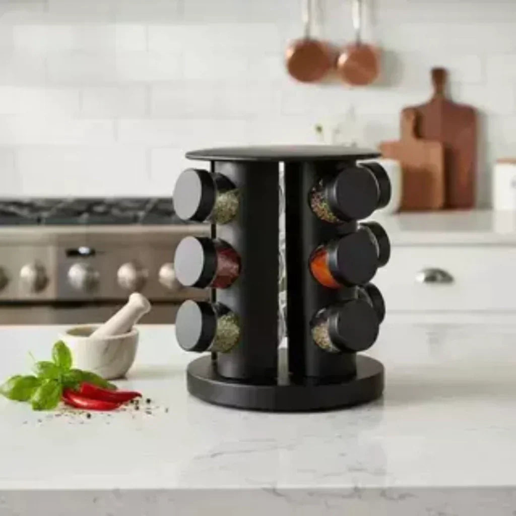 Estante Giratorio para Especias con 12 Frascos | Organización de Cocina