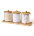 Juego de accesorios de baño de acrílico y bambú (3 piezas)